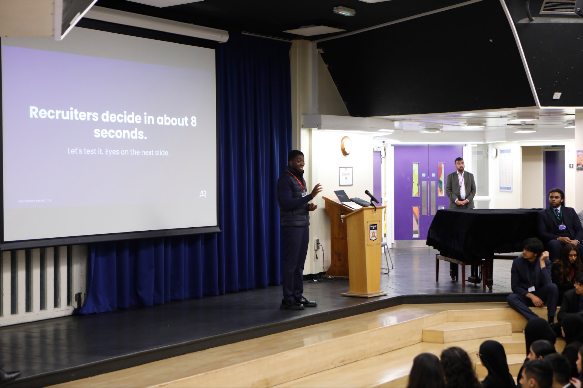 Amanor Recruitment presenting the recruiter screening session at Heathland School